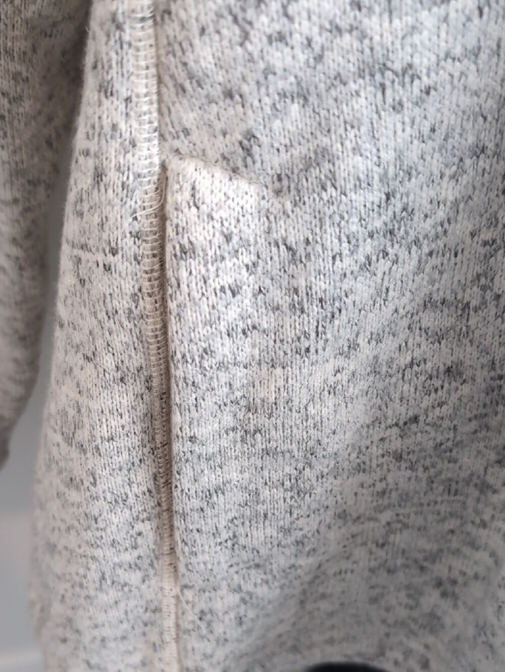 Faded Glory Light Gray Zip-Up Sweater with Black Fair Isle Band - Picture 2 of 4
